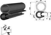 VRR - U-profiel - Klemprofiel rubber - randbescherming 6-8 mm met kraal 006- Per 5,10 of 50 meter