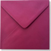Luxe Vierkante enveloppen - 50 stuks - Aubergine - 14x14 - 110grams
