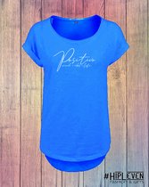 Shirt met print Positive | Jeans blauw / XL (42-44)