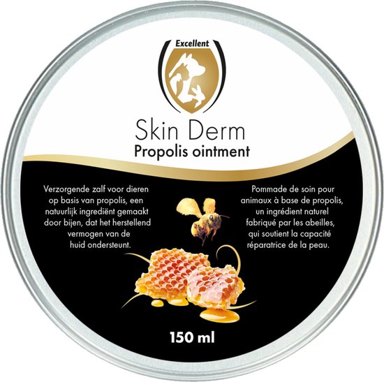 Excellent Skin Derm Propolis Zalf - Ondersteund het herstellend vermogen van de huid - Geschikt voor diverse dieren - 150 ml - Holland Animal Care