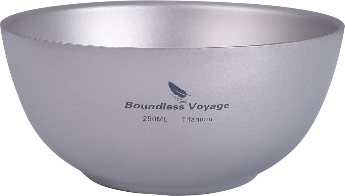 Boundless Voyage - 250ml - Titanium - Dubbelwandige Kom Pan- Groente - Fruit - Dinerkom - Geschikt voor Thuis - Buitenshuis - Camping - Wandelen - Picknick - Kamp Keuken- Openluchtdiensten - Kommen