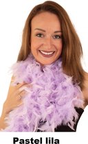 Boa pastel paars/lila 180 cm - carnaval veren sjaal pastel festival feest party