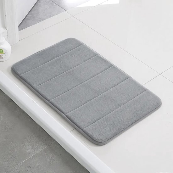 Badmat en microfibre de Luxe Consumerce® 40x60cm Grijs - Tapis de douche - Antidérapant - Tapis de bain - Tapis de toilette - Tapis de salle de bain