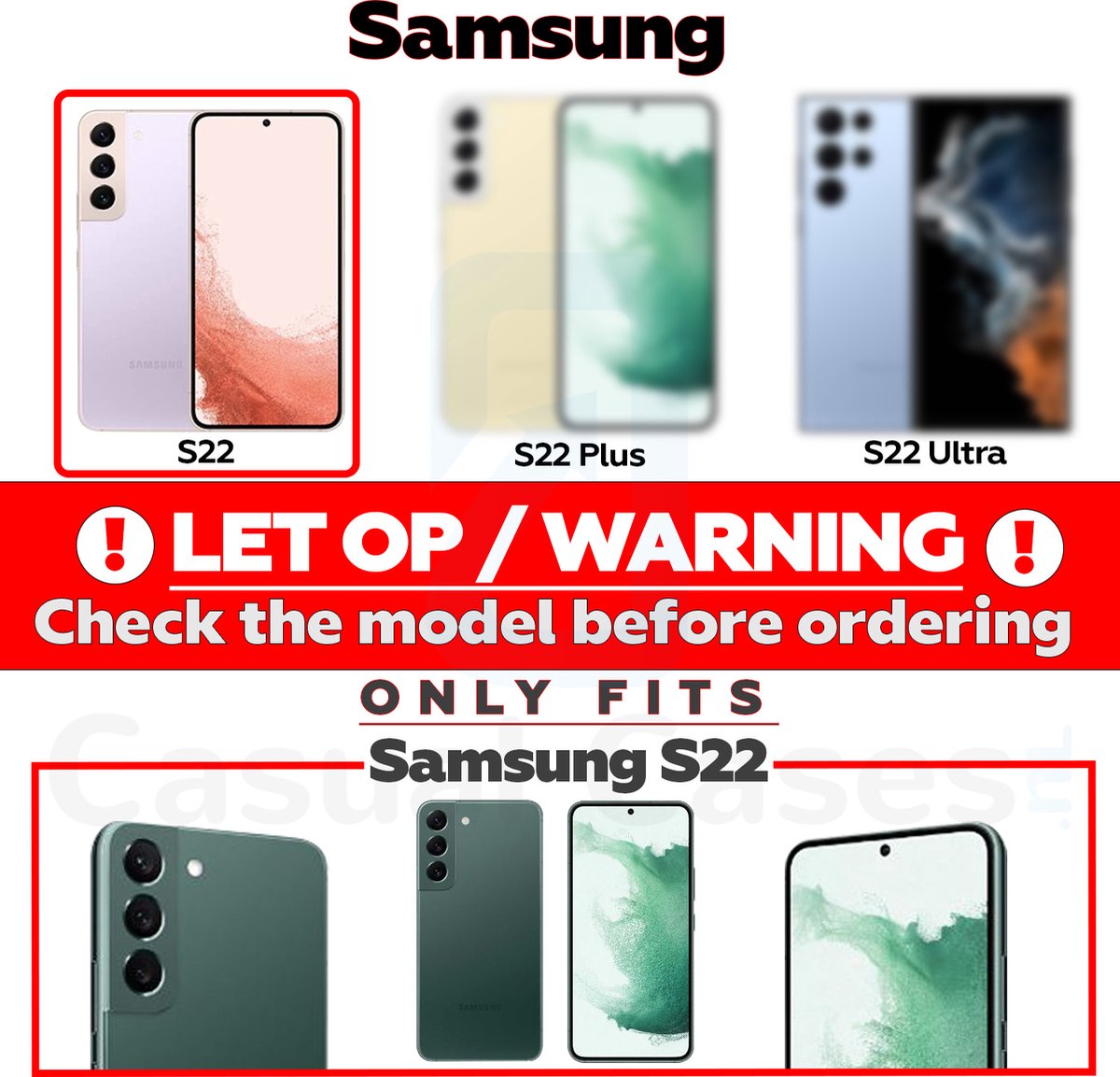 Høyde - Geschikt voor Samsung Galaxy S22 - Telefoonhoes met koord - Transparant