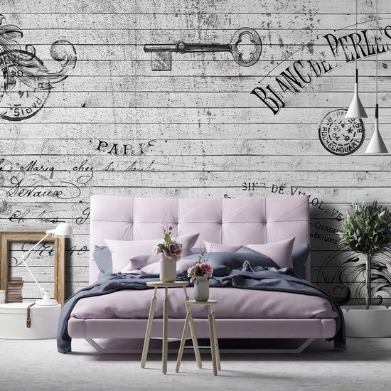 Papier peint photo - Papier Peint Intissé - Planches de Bois Vintage - 254 x 184 cm