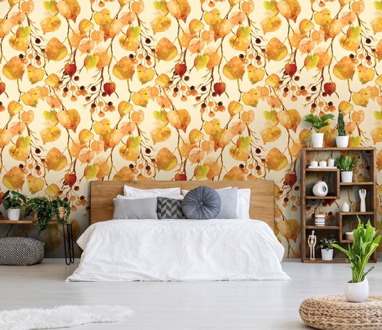 Papier peint photo - Papier peint intissé - Feuilles d'automne - 208 x 146 cm