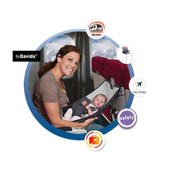 EEUK Opblaasbaar reisbed voor peuters, vliegtuigstoelverlenging voor baby's, vliegtuigbed voor kinderen met handpomp, reistas, babyvliegtuigbed, compatibel met de meeste