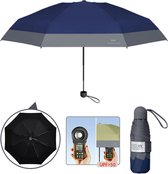 TDR - Parapluie UV-SPF 50+ Protection Parapluie Pliant, Parasol et Anti-Pluie Double Usage, Compact et Portable - Extra Solide - (19 x 5 cm) - Pliable - Bleu Marine