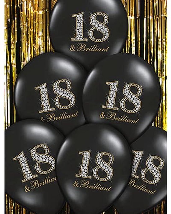 Partydeco - Ballonnen 18 & Brilliant 30 cm - 6 stuks