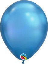 Qualatex ballonnen CHROME blauw 16 cm (100 stuks)