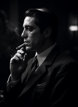 Affiche de film - Michael Corleone - Affiche Le Godfather - Affiche Al Pacino - Affiche Wit Zwart - 51x71 - Affiche Abstraite - Convient pour l'encadrement
