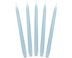 Partydeco - Diner Kaarsen Lichtblauw (10 stuks) - 24 cm