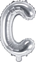 Partydeco - Folieballon Zilver Letter C (35 cm)