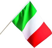Boland - Polyester zwaaivlag Italië (30 x 45 cm / 76 cm stok)