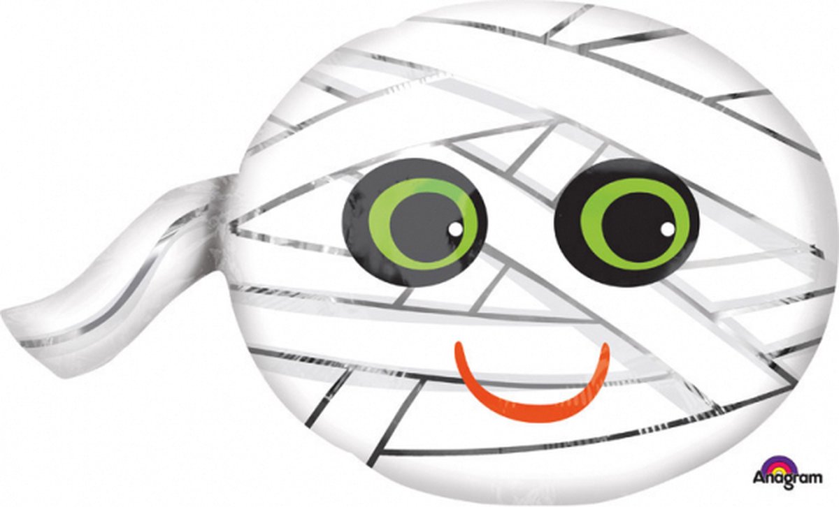 Amscan - Folieballon Happy Mummy junior 45 cm - Halloween - Halloween Decoratie - Halloween Versiering - Halloween Ballonnen