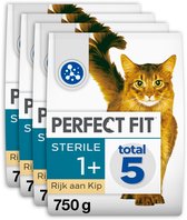Perfect Fit - Adult - Steriel - Kattenbrokken - Kip - 4x750g
