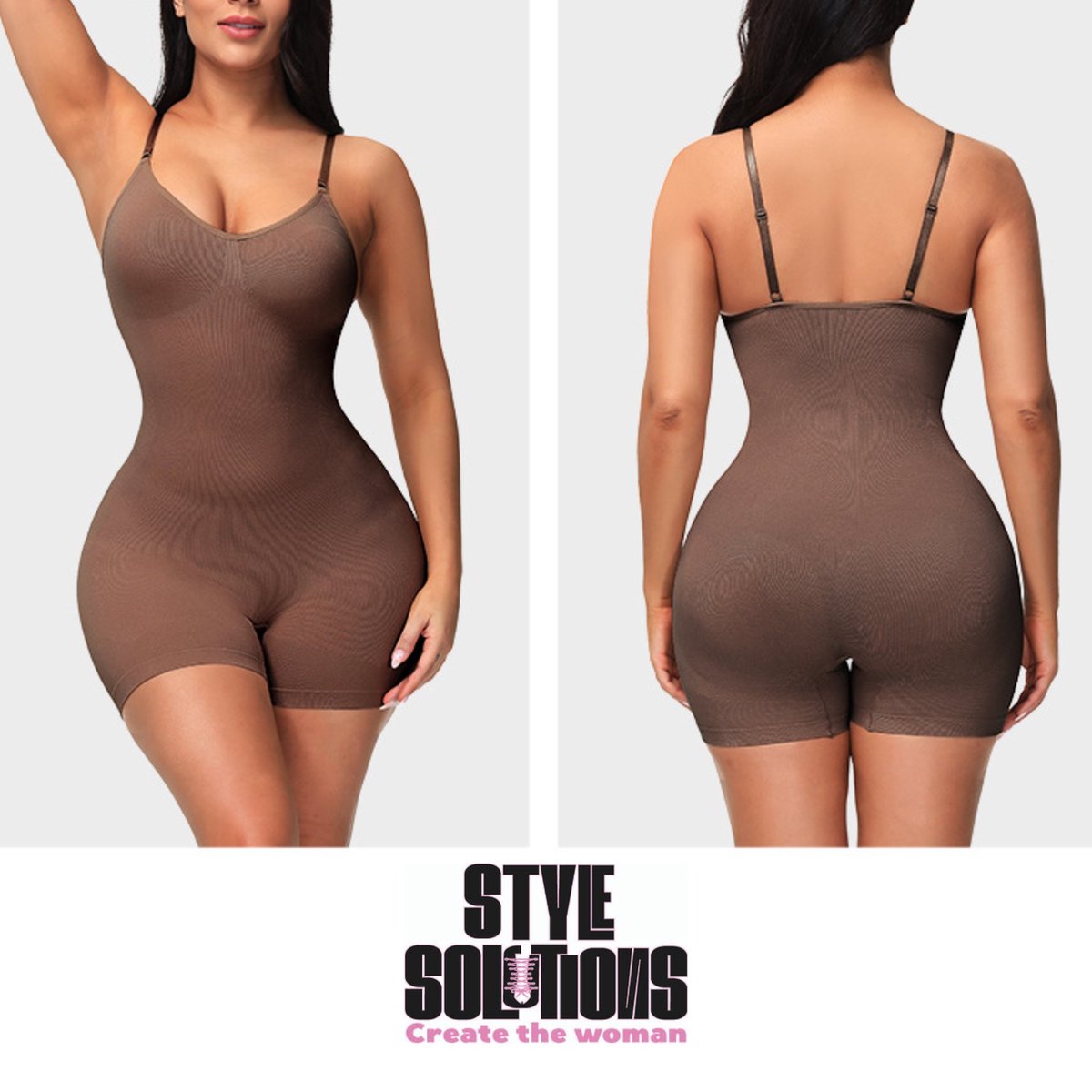 Style Solutions | Bodyshaper Bodysuit Kendra | Vormgevende Lingerie voor een Prachtig | Bruin L