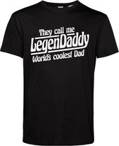 T-shirt Legendaddy Papa le plus cool du monde | Fête des pères | Cadeau Vaderdag avec texte | Cadeau pour la fête des pères | Noir | taille L.