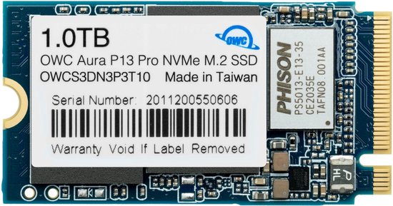 OWC Aura P13 - Interne SSD - PCIe 3.0 NVMe M.2 2242 SSD - 1 TB