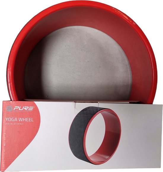 Pure2Improve - Yogawiel - Yoga wheel - Yoga roller - diameter 32.5 cm - Zwart en rood van Pure2Improve — afbeelding 2