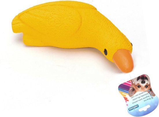 Sterk hondenspeelgoed - Kong Comfort Jumbo Eend - Geel en paars – Gouden pootjes