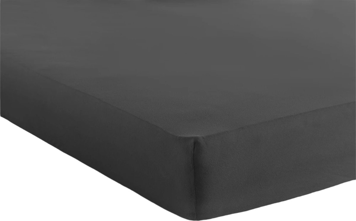 Bed Care Jersey Stretch Hoeslaken - 200x200/220 - 100% Katoen - 40CM Hoekhoogte - Antraciet