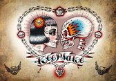 Fotobehang - Vlies Behang - Alchemy Keepsake Skulls -Tattoo - 312 x 219 cm