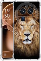 Smartphone hoesje OPPO Find X6 Pro Smartphone Hoesje met foto met transparante rand Leeuw