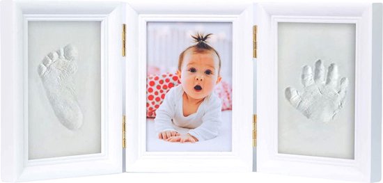 Kit Cadre Photo Empreintes Bébé - Argile Non Toxique Pour Mains Et Pieds - Souvenir Nouveau-Né