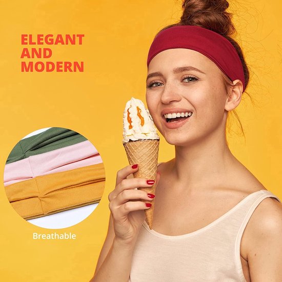 BOTC Bandeau - 6 Pièces Bandeaux pour Femmes - Bandeaux Boho - Bandeaux cheuveux Rétro Larges - pour Yoga et Entraînement - Élastique - 6 Motif Rétro