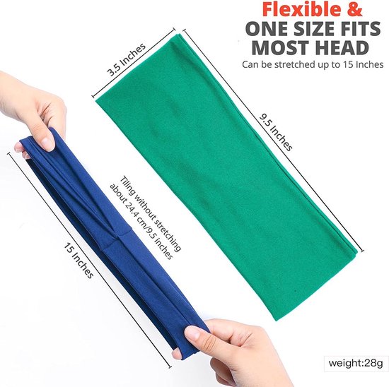 BOTC Bandeau - 6 Pièces Bandeaux pour Femmes - Bandeaux Boho - Bandeaux cheuveux Rétro Larges - pour Yoga et Entraînement - Élastique - 6 Motif Rétro