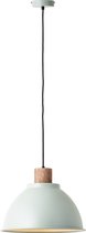Brilliant Erena hanglamp 38cm lichtgroen metaal/hout 1x A60, E27, 60 W, geschikt voor normale lamp (niet inbegrepen)