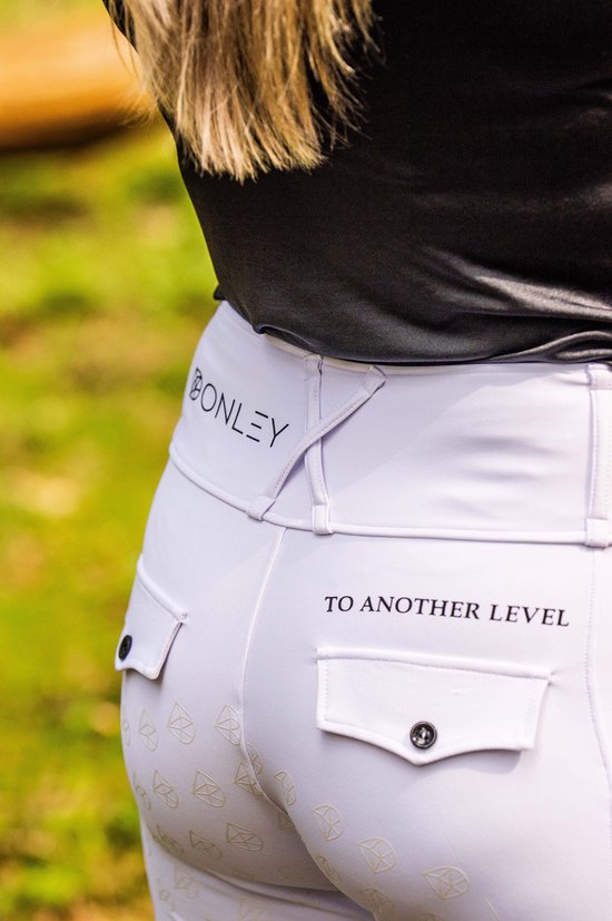 Donley - Acascalini - White- paardrijleggings - paardrijlegging - paardrijbroek - super fijne stof - maat 42 - paardenbroek - paardrij broek - paardrij legging - legging - siliconen grip