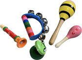 Houten muziekinstrumenten set 5-delig