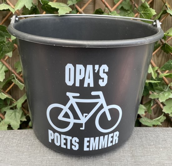 Emmer - 12 Liter- Met tekst: Opa's fiets poets emmer - mountainbike - wielrennen - e bike - Ebike - E-Bike - opa - kleur Roze - cadeauKado - Verjaardag - Feest - Feestje - Partij - Partijtje - Feesten - Poetsen Jarig - Feestelijk - Tuinieren - Tuin