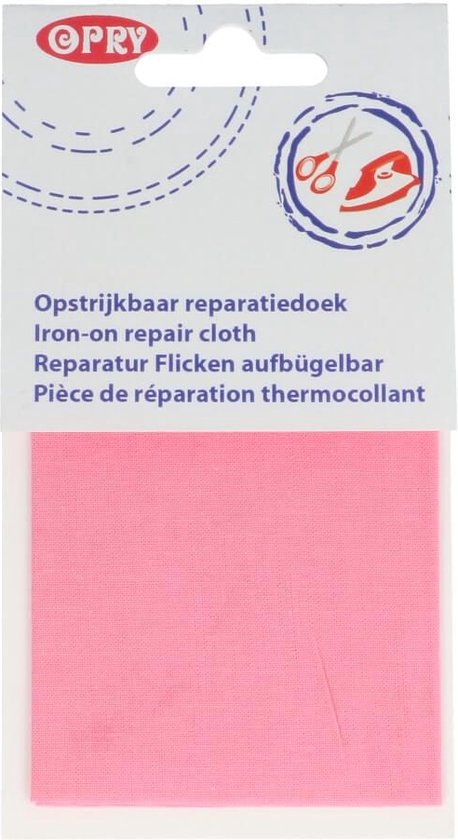 opry Reparatiedoek opstrijkbaar katoen roze 11 x25 cm
