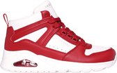 Skechers Uno-High Regards Dames Sneakers - Wit/Rood - Maat 40
