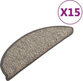 VDXL Trapmatten zelfklevend 15 st sisal-look 65x25 cm antracietkleur
