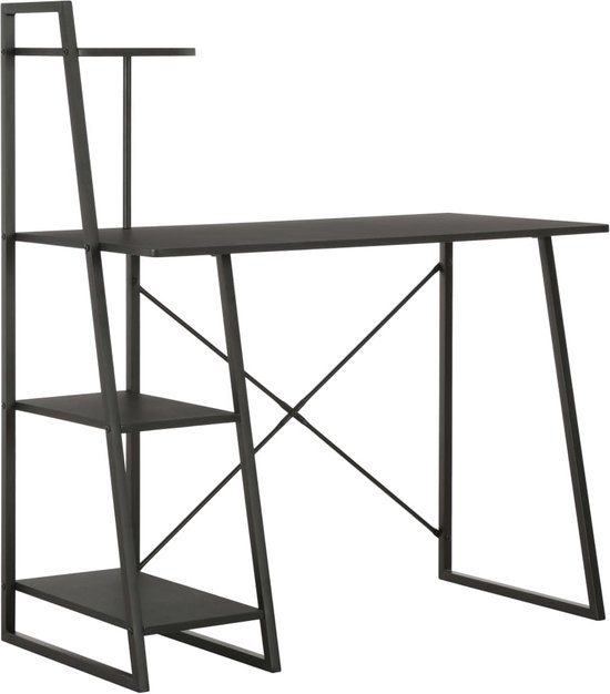 Furniture To Go Bureau – Zwart Met Eiken Detail, Stevig En Stijlvol Voor Thuis Of Kantoor
