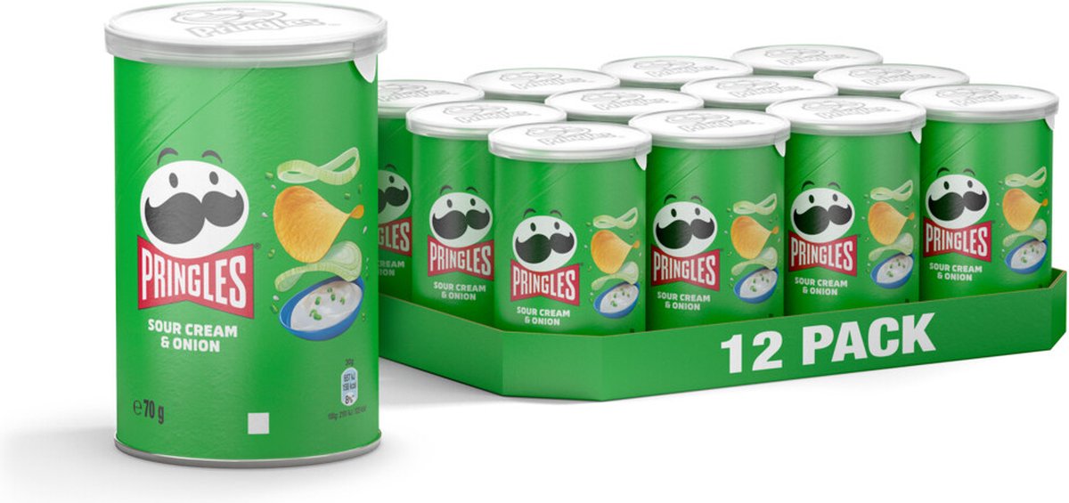 Pringles Chips Sour Cream & Onion - 12 x 70 gr