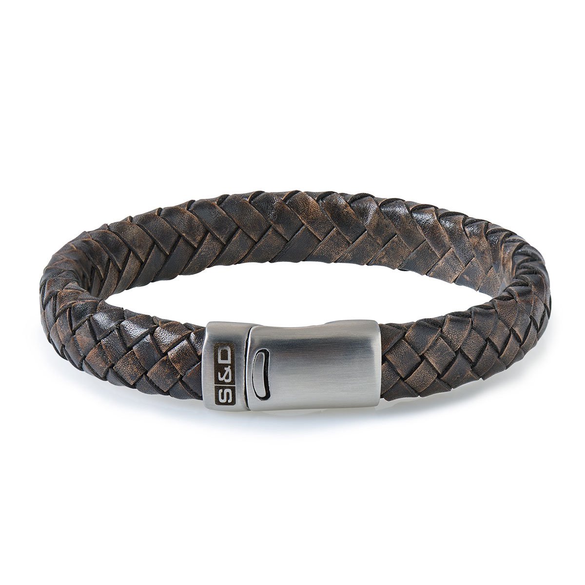 SAID&DONE Leren Armband Heren - Hugo Dark Vintage - M (19 cm)
