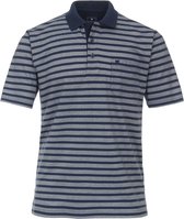 Redmond Poloshirt - gestreept - grijs blauw - maat XXL