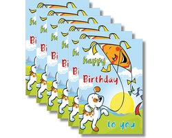 6x dubbele wenskaart met envelop -  Gefeliciteerd  - Verjaardag - Kinderen - 11,5 x 17 cm
