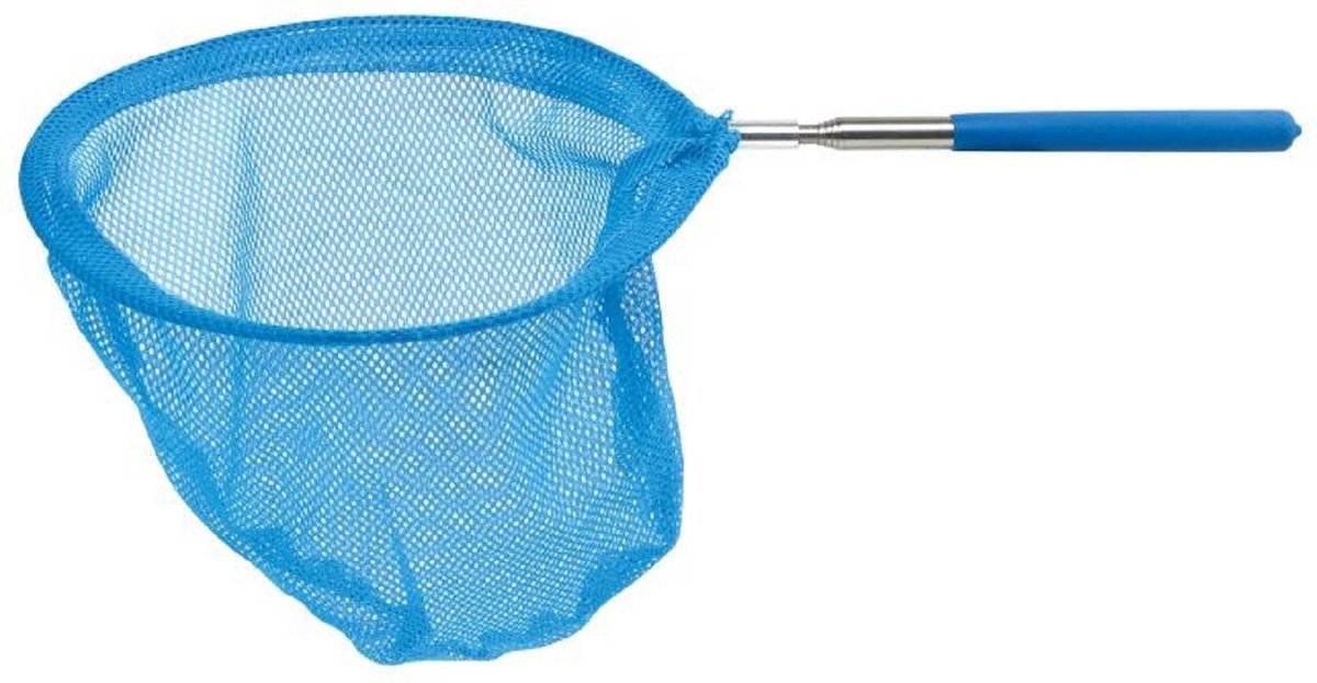 Gebro Visnet/schepnet - neon blauw - metaal - 86 cm