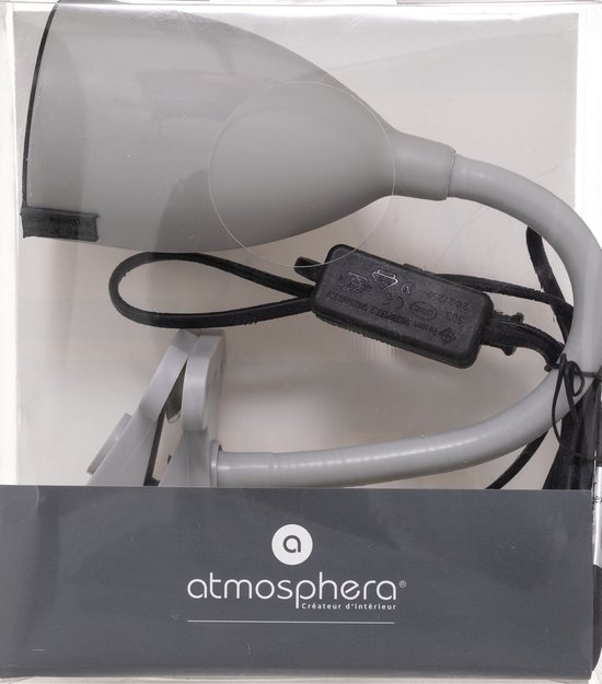 Atmosphera Klem bureaulampje - Design Light Classic - grijs - H43 cm - Leeslamp — afbeelding 2