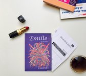 Emilie Scarves Passport cover Bleu cobalt - Imprimé plume - Ibiza
