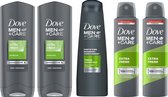 Dove Men + Care Set - Extra Fresh Douchegel 2x / Fortifying Shampoo / Deo Spray 2x
