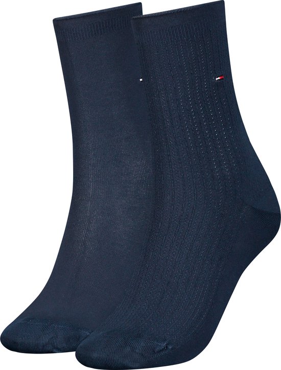 Tommy Hilfiger Dames glinsterende Sokken met omslag - 2-pack - Maat 39-42