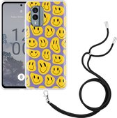 Cazy Hoesje met koord geschikt voor Nokia X30 Smileys