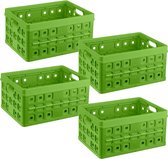 Sunware - Caisse pliante carrée 32L verte - Set de 4